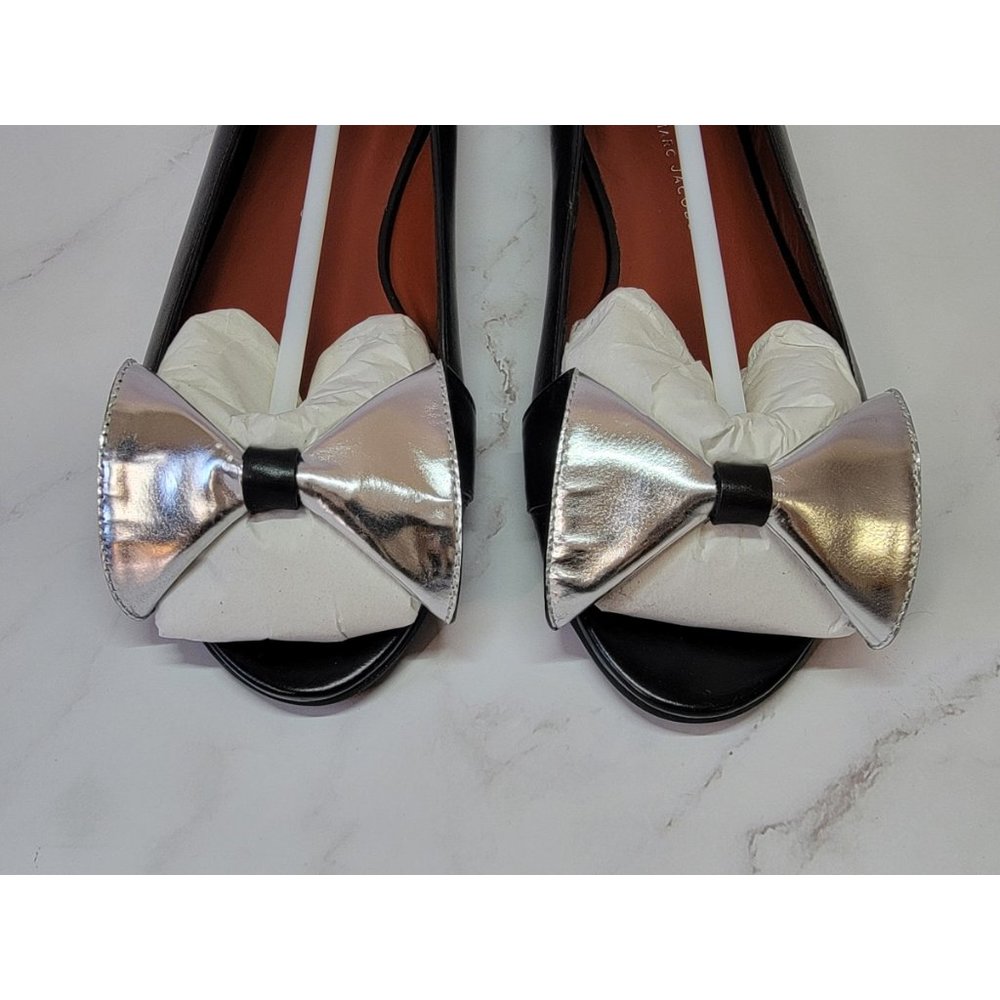 Marc by Marc Jacobs Bow Accents Ballet Flats BLACK / SILVER - Picture 3 of 9